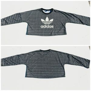 Adidas long sleeve crop cropped shirt XL